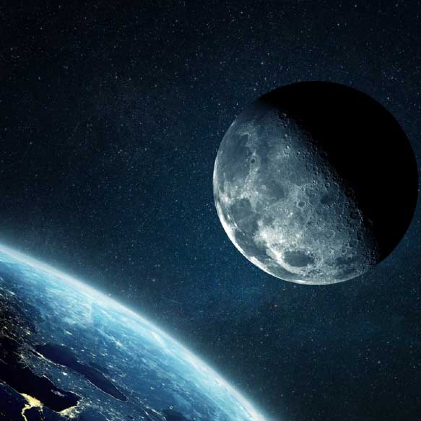 Photo de la Lune et de la Terre